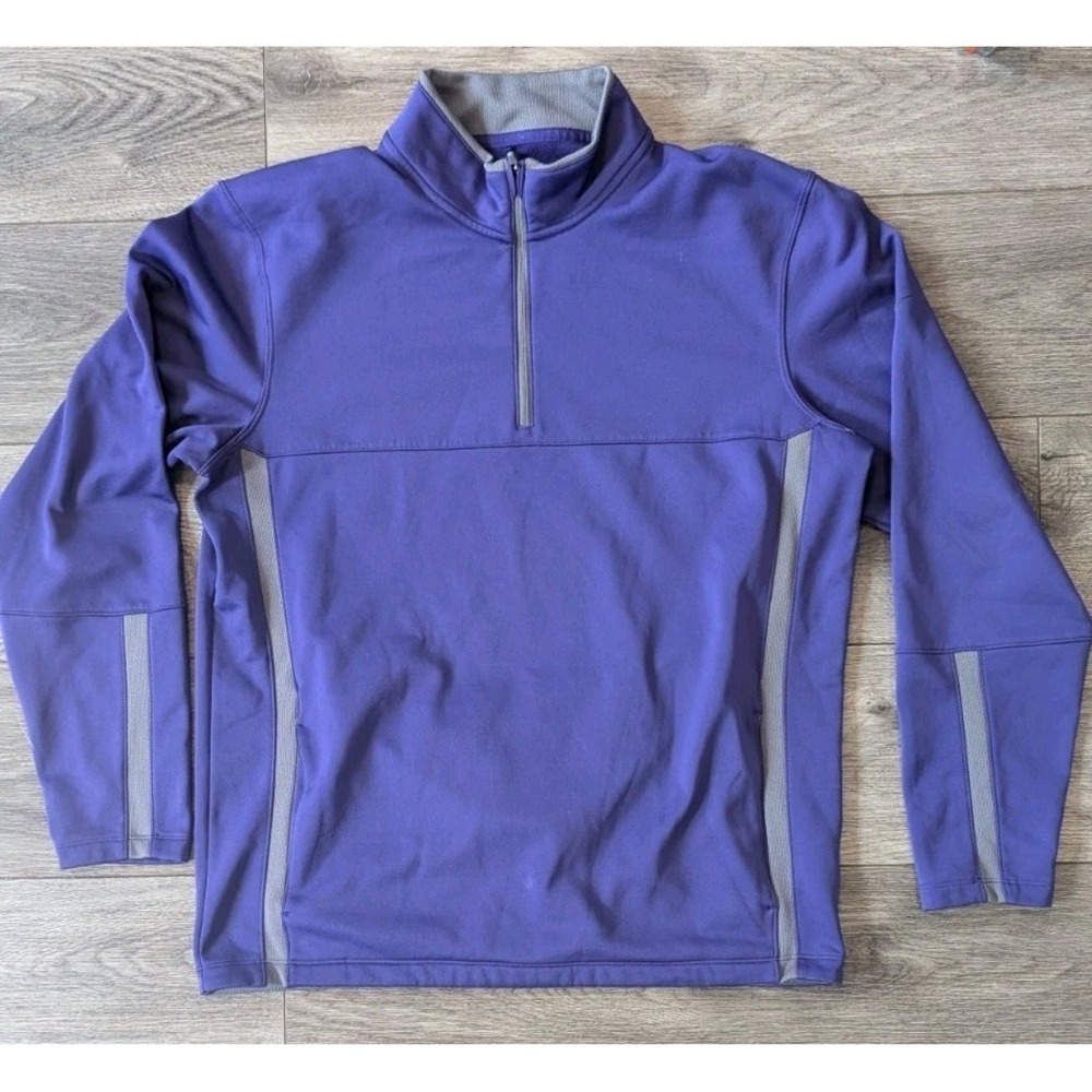 Nike Golf Mens M 1/4 Zip Pullover Jacket PocketsvPurple Gray Trim Standard Fit